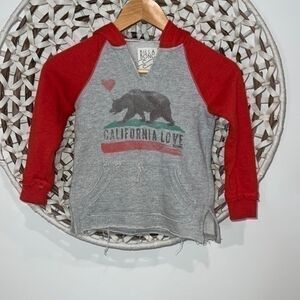 Billabong gray and red kids California love hooded sweatshirt size xsmall 4/5